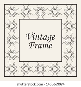Decorative frame and border in rectangle proportions. Retro vintage ornamental modern art deco luxury element for design.