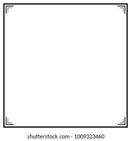 Decorative frame and border , Square, Black and white, Vector illustration