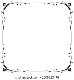 Decorative frame and border , Square, Black and white, Vector illustration