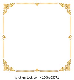 Decorative frame and border , Square, Golden frame on white background, Vector illustration