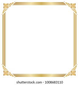 Decorative frame and border , Square, Golden frame on white background, Vector illustration