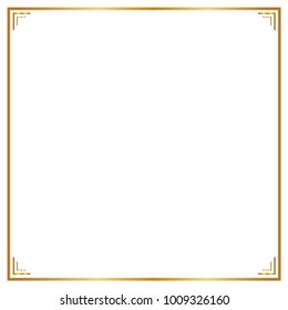 Decorative frame and border , Square, Golden frame on white background, Vector illustration