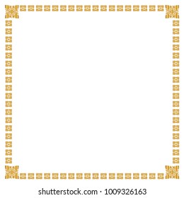 Decorative frame and border , Square, Golden frame on white background, Vector illustration