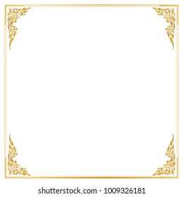 Decorative frame and border , Square, Golden frame on white background, Vector illustration