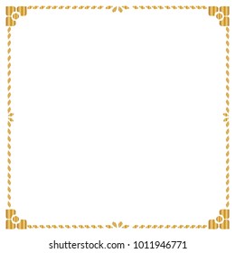 Decorative frame and border , Square, Golden frame on white background, Vector illustration