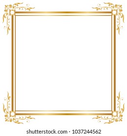 Decorative Frame Border Square Golden Frame Stock Vector (Royalty Free ...
