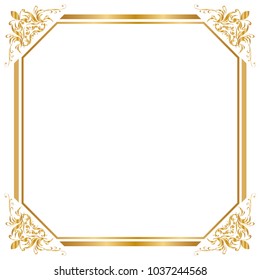 Frame Border Square Frames Golden Frame Stock Vector (Royalty Free ...