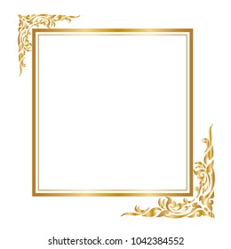 Decorative Frame Border Square Golden Frame Stock Vector (Royalty Free ...