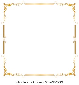 Decorative Frame Border Square Frame Golden Stock Vector (Royalty Free ...