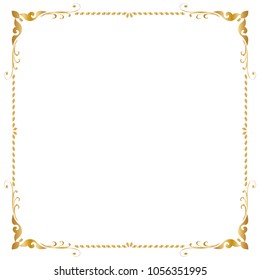 Decorative frame and border, Square frame, Golden frame, Vector illustration