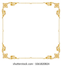 Decorative frame and border, Square frame, Golden frame, Thai pattern, Vector illustration
