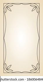 Decorative frame or border standard rectangle proportions background. Vintage design element. Ornate calligraph frame