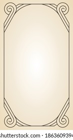 Decorative frame or border standard rectangle proportions background. Vintage design element. Ornate calligraph frame