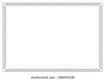 Decorative frame border. Vector frame on paper. Typography of page.