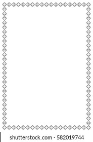 Decorative frame border. Vector frame on paper. Typography of page.