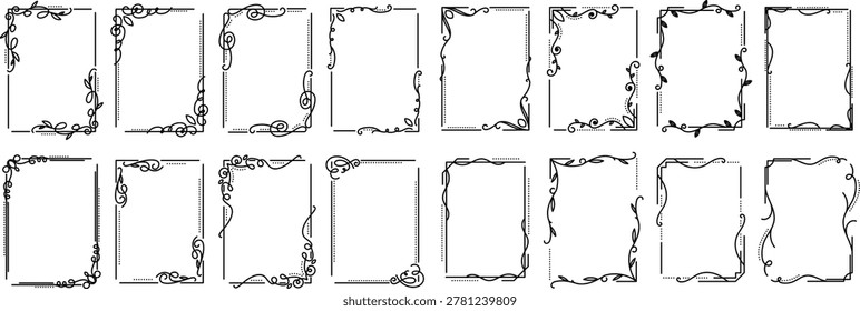 Decorative Frame Border Vectors Ornate Vintage Floral Geometric Borders Collection