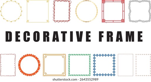 Decorative frame, decorative border, vintage frame, frames, floral frame and frame vector set design.