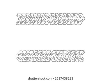 Decorative frame border with wavy, abstract lines. Symmetrical black outline design, perfect for text decoration or invitations