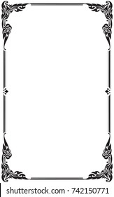 Decorative frame and borders black and white. Thai pattern , Vector illustration