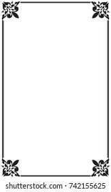 Decorative frame and borders black and white. Thai pattern , Vector illustration