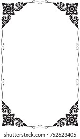 Decorative frame and borders black and white. Thai pattern , Vector illustration