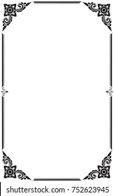 Decorative frame and borders black and white. Thai pattern , Vector illustration