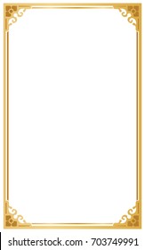Decorative frame and borders, Golden frame on white background. Thai pattern
