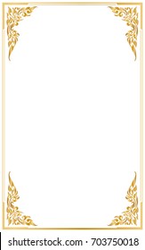 Decorative frame and borders, Golden frame on white background. Thai pattern