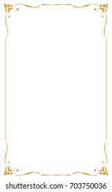 Decorative frame and borders, Golden frame on white background. Thai pattern