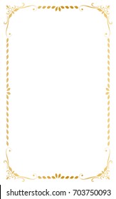 Decorative frame and borders, Golden frame on white background. Thai pattern