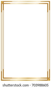 Decorative frame and borders, Golden frame on white background. Thai pattern