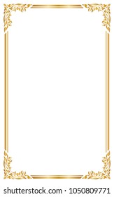 Decorative frame and borders, Golden frame, Thai pattern , Vector illustration