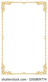 Decorative frame and borders, Golden frame, Thai pattern , Vector illustration
