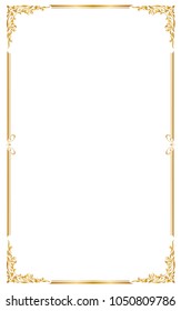 Decorative frame and borders, Golden frame, Thai pattern , Vector illustration