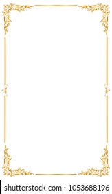 Decorative frame and borders, Golden frame, Thai pattern, Vector illustration