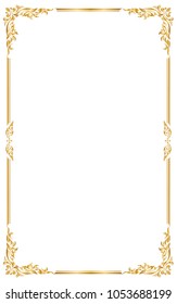 Decorative frame and borders, Golden frame, Thai pattern, Vector illustration