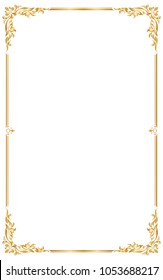 Gold Photo Frame Corner Line Floral Stock Vector (Royalty Free ...