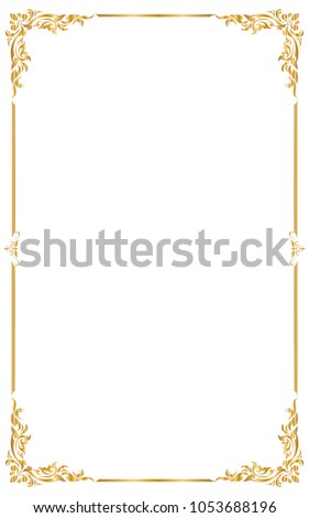 Decorative frame and borders, Golden frame, Thai pattern, Vector illustration
