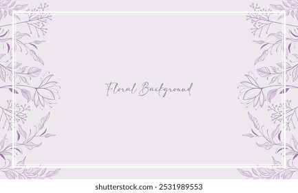 Decorative frame with a botanical pattern of leaves and branches vector illustration background