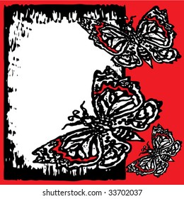 decorative frame with butterflies