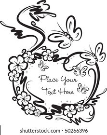 Decorative frame with butterflies.