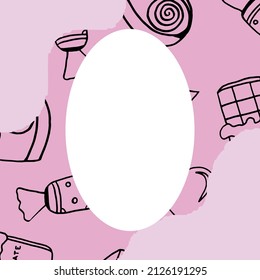 Decorative Frame with Candy and Space for Text.