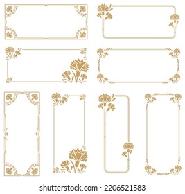 Decorative frame with carnation theme.a horizontally elongated banner.a vertically elongated banner.a banner that is good to use as a title.a title frame that is good for writing on a form.frames for 