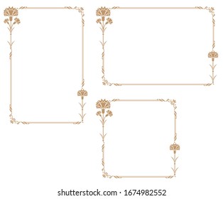 Decorative frame with carnation theme.A frame that gave a change in size to the same design.Good frame for a4 size paper.Certificate frame.
