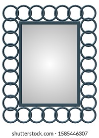Decorative frame with circles on the sides. Vector illustration
