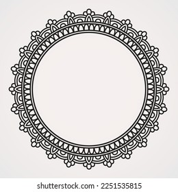 decorative frame circular pattern mandala.  suitable for henna, tattoos, photos, coloring books. islam, hindu,Buddha, india, pakistan, chinese, arab