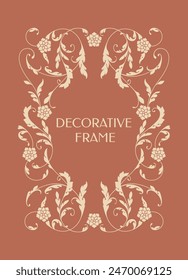 Decorative frame. Classic pattern. Floral ornament.