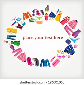 decorative frame with clothes