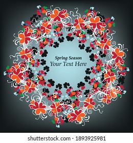 Decorative frame with clovers. Vector illustration