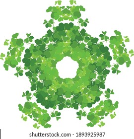 Decorative frame with clovers. Vector illustration